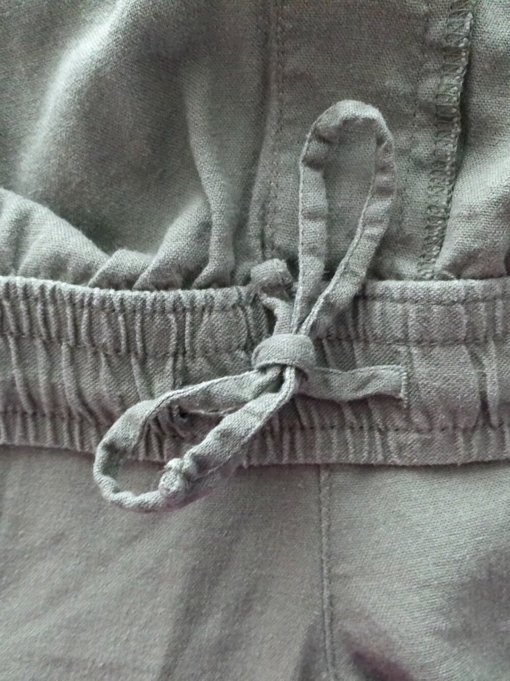 OLD NAVY Pants w/Pockets Cropped Pull-On High Rise Olive Green Linen/Rayon 4X - Picture 4 of 11